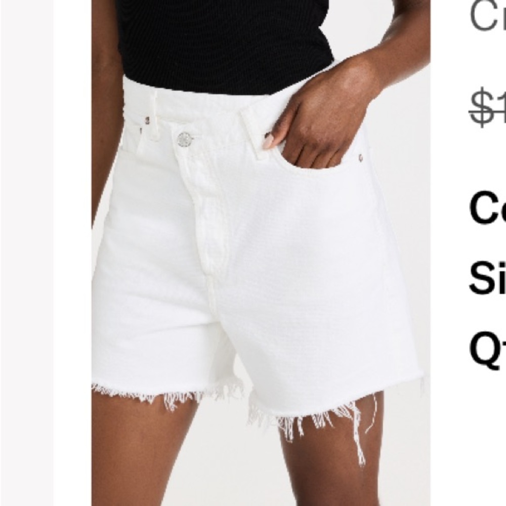 Agolde Women's Cream Jean Shorts